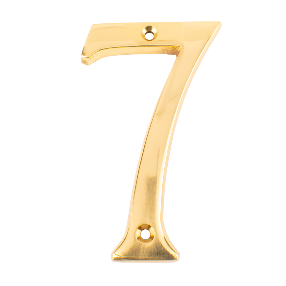 Dart Number 7 Door Numeral - Polished Brass